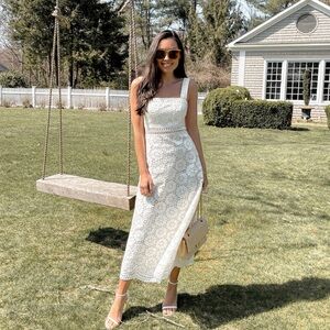 Zimmermann White Floral Lace Midi Dress
